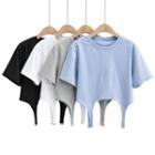 Short-sleeve Hook-accent Cropped T-shirt