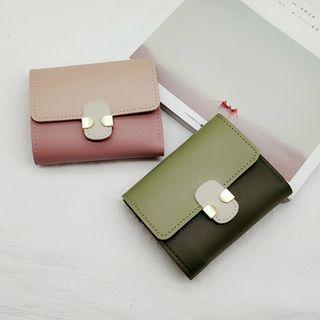 Color Block Faux Leather Wallet