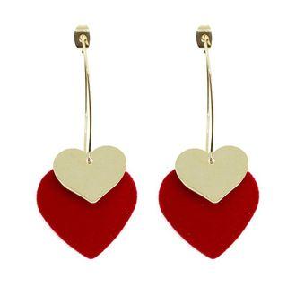 Alloy Heart Dangle Earring Stud Earring - One Size