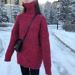 Turtleneck Long Sweater / Mock-neck Sweater