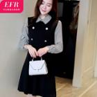 Layered Long-sleeve Mini Shirt Dress