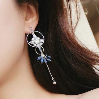 Asymmetric Hoop Ear Stud 1 Pair - Silver - One Size