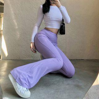 Ribbed Bootcut Pants