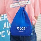 [r:lol] Letter-printed Bucket Backpack Blue - One Size
