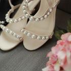 Faux-pearl Beaded Sandals