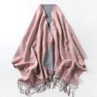 Check Fringed Woolen Scarf