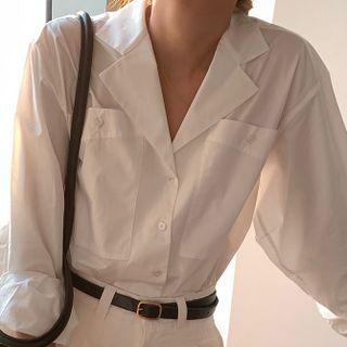 Notch Lapel Shirt White - One Size