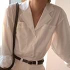 Notch Lapel Shirt White - One Size