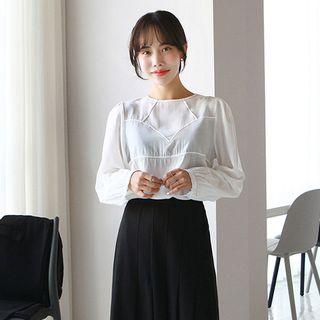 Stitched Seam-trim Silky Top