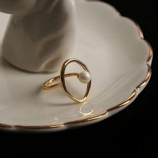 Freshwater Pearl Alloy Ring Gold - One Size