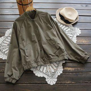 Drawstring Snap-button Jacket