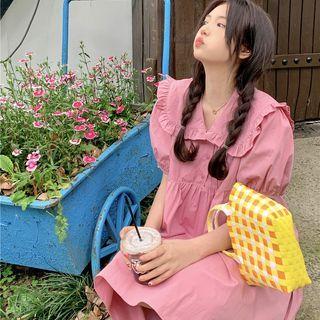 Peter Pan Collar Ruffled A-line Dress