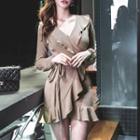 Long-sleeve Mini Mermaid Wrap Dress