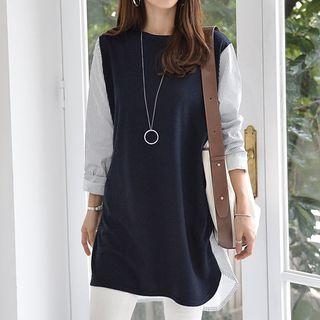 Striped-panel Long Top