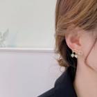 Safety Pin Star Rhinestone Alloy Earring 1 Pair - Silver Stud - Gold - One Size