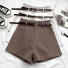 High-waist Wide Dress Shorts With Belt In 5 Colors