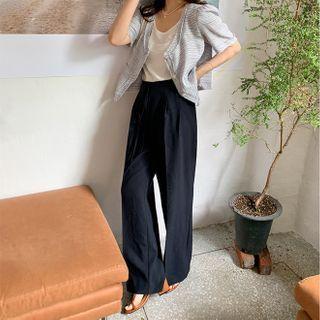 Wide Dress Pants With Sash