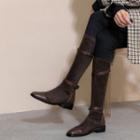 Buckled Low Heel Tall Boots