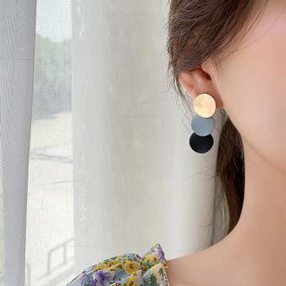 Irregular Alloy Resin Disc Earring