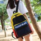 Colored Panel Oxford Backpack