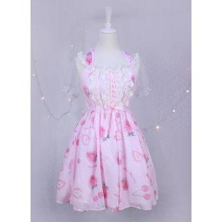 Printed Puff-sleeve Dress