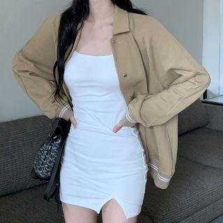 Collared Baseball Jacket / Mini Tank Dress