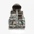 Camo Padded Zipped Hooded Vest