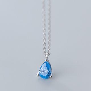 Waterdrop 925 Sterling Silver Necklace S925 Silver - Blue & Silver - One Size
