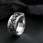 Hand Made Embossed Tinted Sterling Sliver Ring