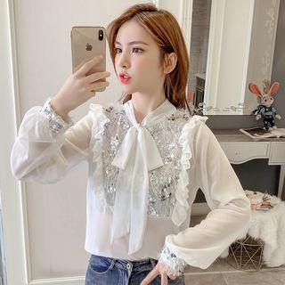 Sequined Chiffon Shirt