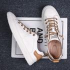 Contrast Color Faux Leather Sneakers