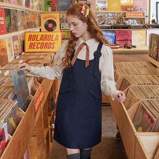 Belt-strap A-line Overall Dress