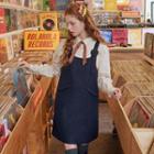 Belt-strap A-line Overall Dress
