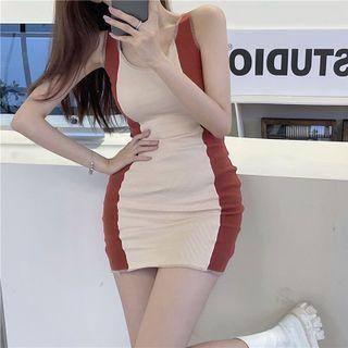 Two-tone Mini Bodycon Tank Dress