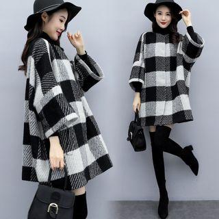 Check 3/4-sleeve Coat