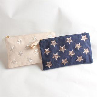 Star Embroidered Cosmetic Bag