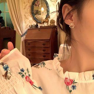 Shell Rhinestone Alloy Earring