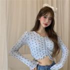 Lace Camisole / Flower Print Long-sleeve T-shirt