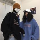 Couple Matching Turtleneck Lettering Sweater
