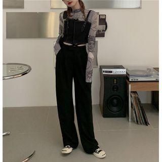 Long-sleeve Mesh Top / Sleeveless Top / Dress Pants