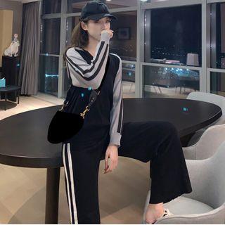 Patchwork Loose Hoodie / Wide Pants