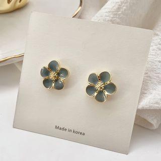 Alloy Flower Earring 1 Pair - Earring - Gray - One Size