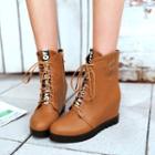 Wedge Lace-up Short Boots
