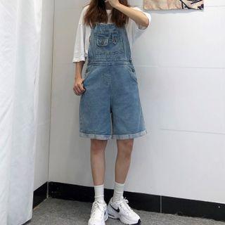 Jumper Shorts / Wide Leg Denim Dungaree