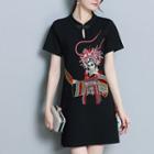Short-sleeve Embroidered Mini Qipao Dress