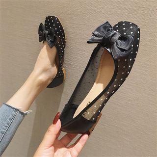 Dotted Bow Mesh Flats
