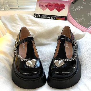 Chain T-strap Platform Shoes