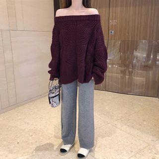 Boatneck Knit Sweater / Knit Pants