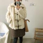 Furry Toggle Coat Almond - One Size
