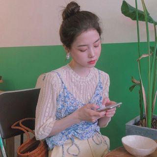 Lace Short-sleeve Top / Floral Camisole Top